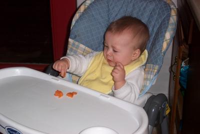 Sarah eating carrots